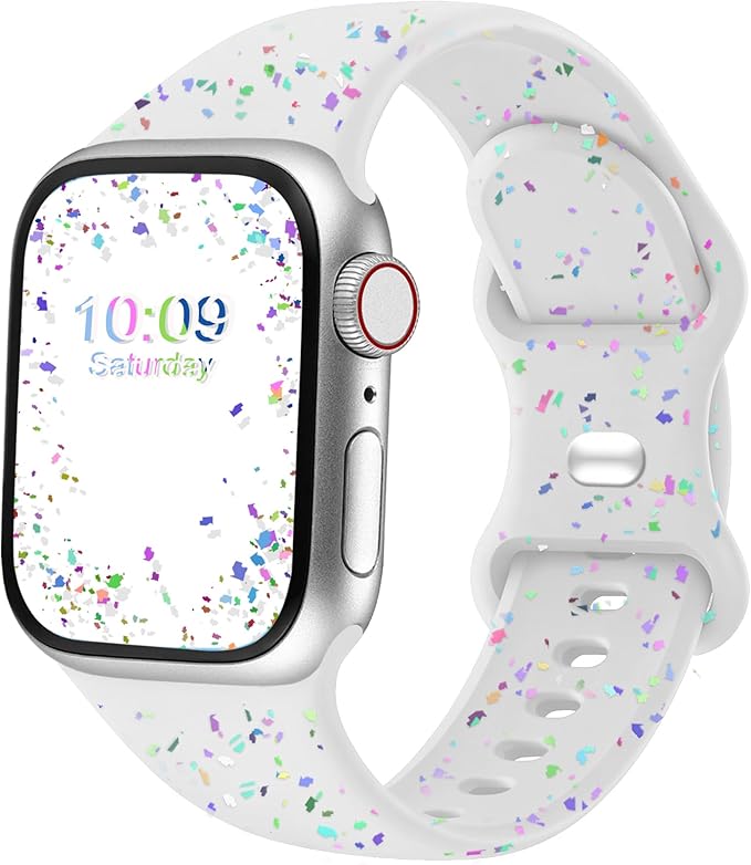 Sport Bands Compatible with Apple Watch Band Women Men 40mm 38mm 41mm 42mm 44mm 45mm 46mm 49mm ,Soft Wristband Waterproof Replacement Strap for iWatch Bands Series 11 10 9 8 7 6 5 4 3 2 1 SE Ultra White by CREFORT