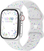 Sport Bands Compatible with Apple Watch Band Women Men 40mm 38mm 41mm 42mm 44mm 45mm 46mm 49mm ,Soft Wristband Waterproof Replacement Strap for iWatch Bands Series 11 10 9 8 7 6 5 4 3 2 1 SE Ultra White by CREFORT