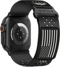 Rugged Nylon Bands for Apple Watch Band 42mm（Series 11/10） 41mm 40mm 38mm Men,Breathable Holes Sport Strap With US Flag Wristband for iWatch band Series 11 10 9 8 7 6 5 4 3 SE3/2/1 by BXUXOHS