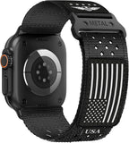 Rugged Nylon Bands for Apple Watch Band 42mm（Series 11/10） 41mm 40mm 38mm Men,Breathable Holes Sport Strap With US Flag Wristband for iWatch band Series 11 10 9 8 7 6 5 4 3 SE3/2/1 by BXUXOHS