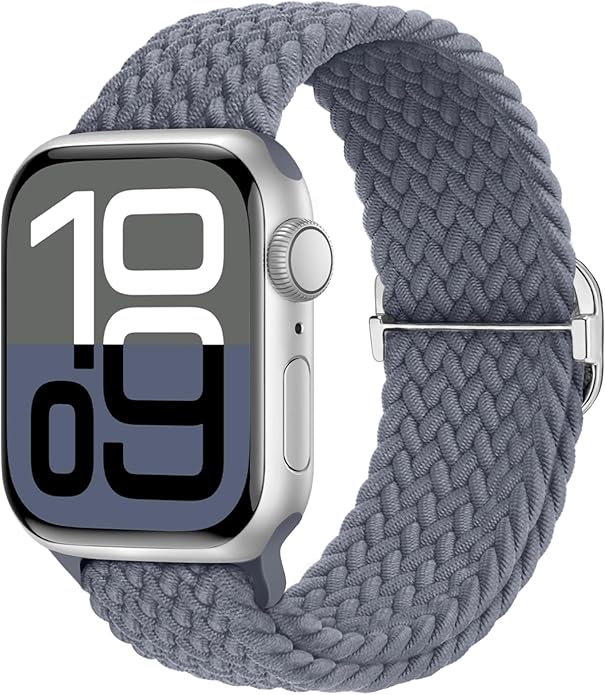 Braided Stretchy Band Compatible with Apple Watch 40mm 41mm 42mm 38mm 44mm 45mm 46mm 49mm Women Men, Breathable Adjustable Nylon Sport Solo Loop Strap for iWatch Series 11 10 9 8 7 6 5 4 3 SE/Ultra 2 by Unknown