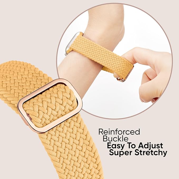 6 Pack Braided Stretchy Bands Compatible with Apple Watch Band 38mm 40mm 41mm 42mm 44mm 45mm 46mm 49mm Women Men, Adjustable Nylon Solo Loop Elastic Straps for iWatch Series 11 10 9 8 7 6 5 4 SE Ultra - Image 5