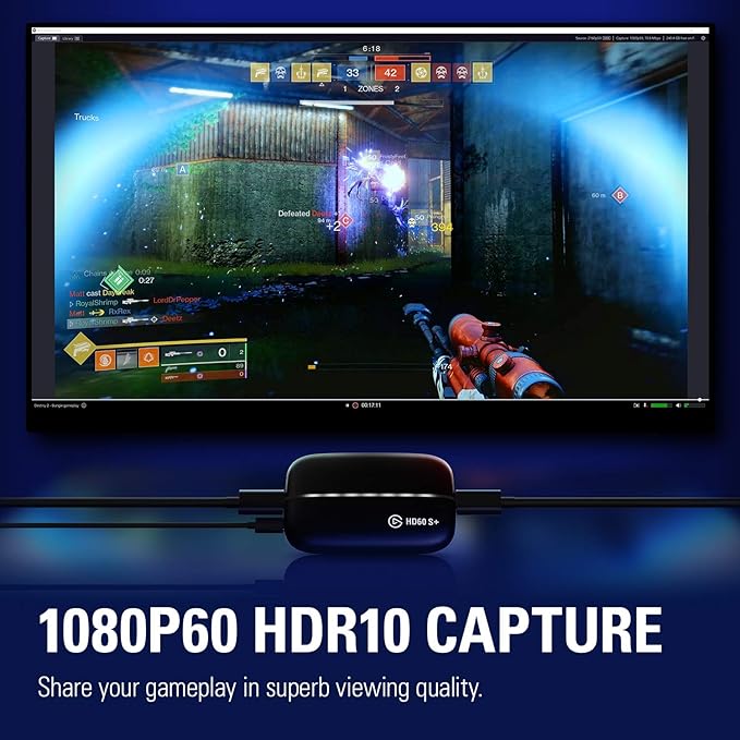 Elgato HD60 S+, External Capture Card, Stream and Record in 1080p60 HDR10 or 4K60 HDR10 with ultra-low latency on PS5, PS4/Pro, Xbox Series X/S, Xbox One X/S, in OBS and more, works with PC and Mac - Image 3
