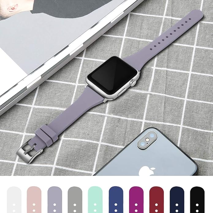 Sport Band Compatible with Apple Watch Bands 49mm 46mm 45mm 44mm 42mm 41mm 40mm 38mm, Soft Silicone Replacement Strap with Classic Clasp for iWatch Series 11 10 9 8 7 6 5 4 3 2 1 SE Ultra Women Men - Image 4
