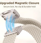 Braided Stretchy Bands Compatible with Apple Watch Bands 40mm 44mm 38mm 41mm 42mm 45mm 46mm 49mm Women Men, Soft Nylon Sport Strap with Magnetic Clasp for iWatch Series 11 10 9 8 SE 7 6 5 4 3 2 Ultra - Image 3
