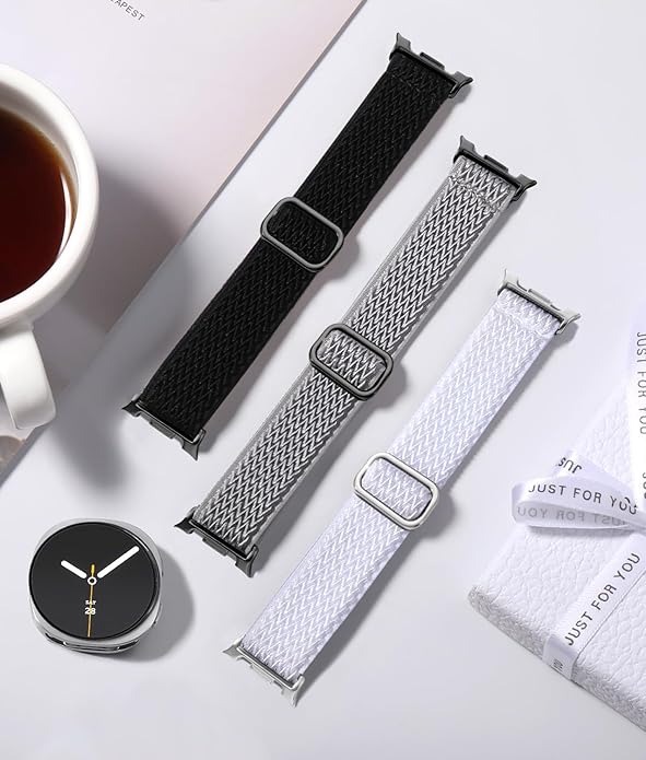 Lerobo Elastic Bands Compatible with Samsung Galaxy Watch 8 7 6 5 4 40mm 44mm/Galaxy Watch 8 Classic 6 4 Classic 43mm 47mm 42mm 46mm/5 Pro Band 45mm/Active 2,3 Pack 20mm Adjustable Nylon Sport Band - Image 5