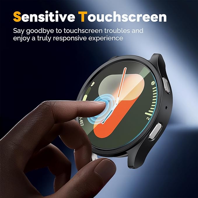 Misxi [2+2 Pack] Case Hard PC Bumper + Tempered Glass Screen Protector [with Auto Alignment Tool Kit] for Samsung Galaxy Watch 6 Classic 47mm, Anti-Scratch Cover for Galaxy Watch6 Classic, Black - Image 2