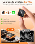 2026 Wireless CarPlay Adapter for Apple Only, Upgrade Mini Aluminium Car Play Adapter Converts Wired to Wireless CarPlay for iPhone, Plug & Play, Auto Connect Fast and Stable, with USB-C, CosmicOrange - Image 2