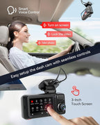 REDTIGER F17 Elite & USB C to USB C Power Cord, 4K Dash Cam 3 Channel, STARVIS 2 IMX678 & IMX675, Front and Rear Inside Car Camera for Cars, 128GB Card, Full Color Night Vision, 5.8GHz WiFi GPS, HDR - Image 6