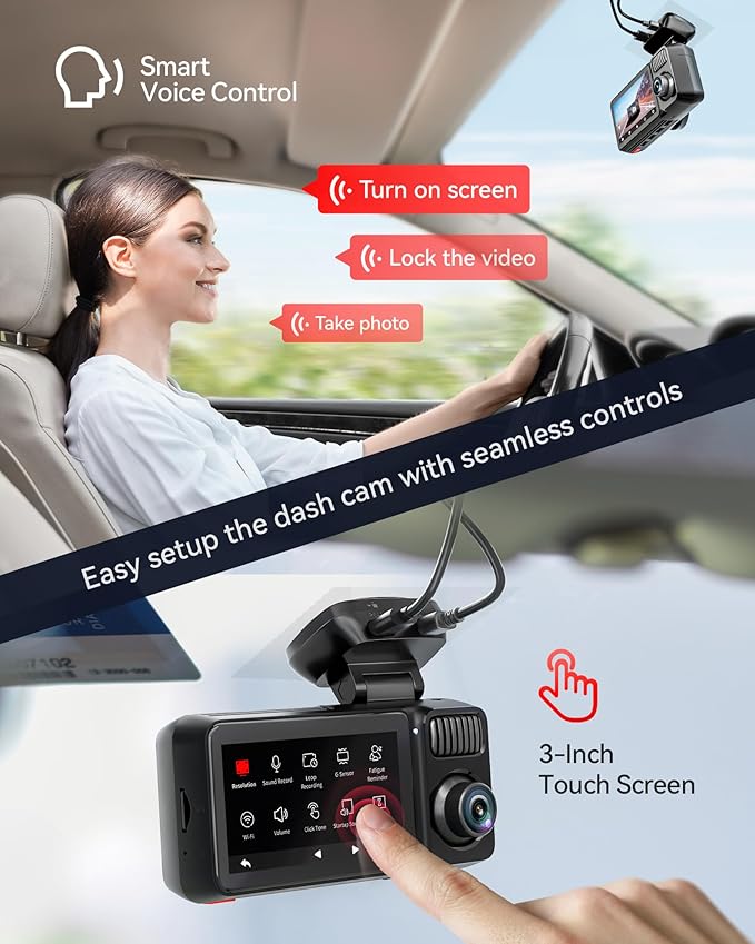 REDTIGER F17 Elite & USB C to USB C Power Cord, 4K Dash Cam 3 Channel, STARVIS 2 IMX678 & IMX675, Front and Rear Inside Car Camera for Cars, 128GB Card, Full Color Night Vision, 5.8GHz WiFi GPS, HDR - Image 6