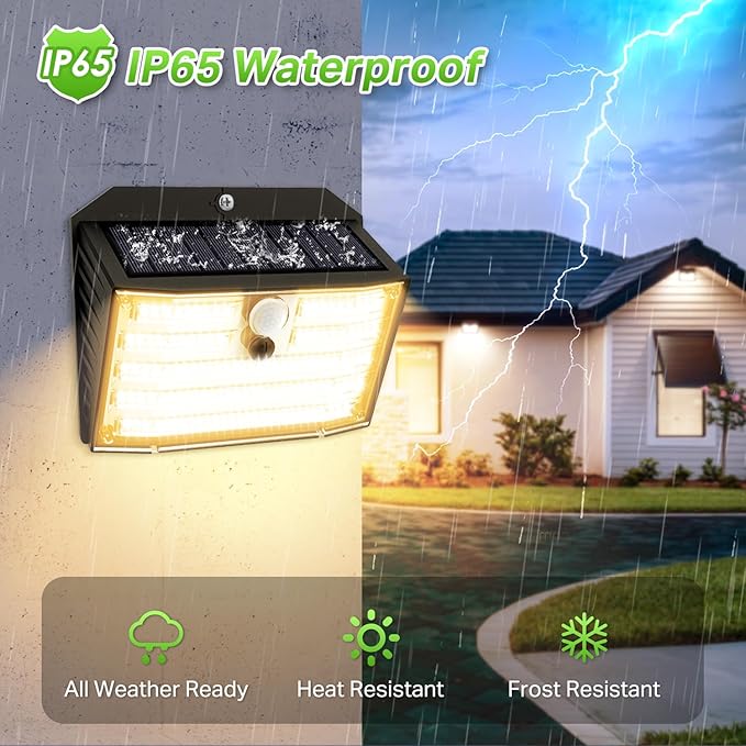 [16 Packs] Solar Motion Lights Outdoor, Ultra Bright Solar Fence Lights with Motion Sensor, IP65 Waterproof Security Light 3 Modes, 270° Lighting Angle, Wall Lights for Deck Patio Fence Garage Door - Image 6