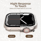 [2 in 1] Waterproof Bling Case Compatible for Apple Watch 40mm Series 6/5/4/SE with Tempered Glass Screen Protector, Women Glitter Diamond Rhinestone Bumper 360 Protective Hard PC Cover for iWatch - Image 3