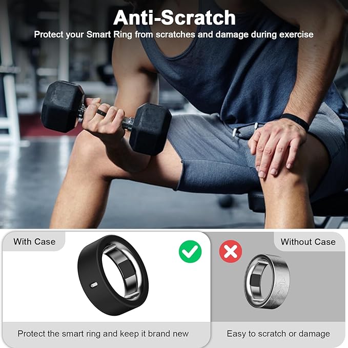 8 Pack Ring Cover Compatible with Oura Ring Gen 4/4 Ceramic, Oura Ring Gen 3 Horizon/Heritage, Support Charging with Cover on, Anti-Scratch Elastic Silicone Ring Protector for Men Women Working Out - Image 4