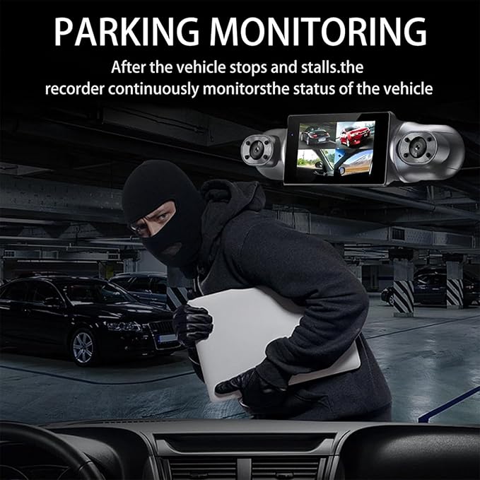 Four-Channel Dash Cam Wireless, 1080p Rechargeable Dash Cam No Wires Front and Rear Camara System with 360° Views and WiFi Connectivity, App Control, Night Vision (No GPS, 2 Set) - Image 6