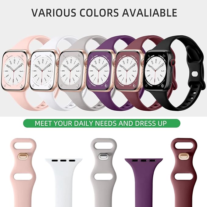 Lerobo 6 Pack Sport Loop Band for Apple Watch 38mm-45mm, Unisex, Waterproof, Lightweight, Durable Silicone - Image 3