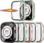 6 Pack for Apple Watch Series 3/2/1 42mm Case with Tempered Glass Screen Protector,JZK Slim Guard Bumper Full Coverage Hard PC Protective Cover HD Ultra-Thin Cover for iWatch 3/2/1 42mm Accessories by JZK