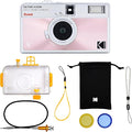 KODAK EKTAR H35N Half Frame Film Camera, 35mm, Reusable, Focus-Free, Bulb Function, Built-in Star Filter, Coated Improved Lens (Film & AAA Battery are not Included) (Glazed Pink, Premium Kit) by Kodak