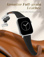 MOINSPIRE Designer Slim Leather Bands for Women,Lucky Four-Leaf Clover Cute Dressy Magnetic Watch Bands for iwatch Compatible with Apple Watch Series 11/10/9/8/7/6/5/4/3/2/1 SE 1/2/3 Ultra 1/2/3 - Image 3