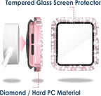 4 Pack Bling Hard PC Case with Tempered Glass Screen Protector Compatible with Apple Watch 40mm Series 4/5/6, Ultra-Thin Crystal Bumper Case Replacement for iWatch 4/5/6 40mm - Image 5