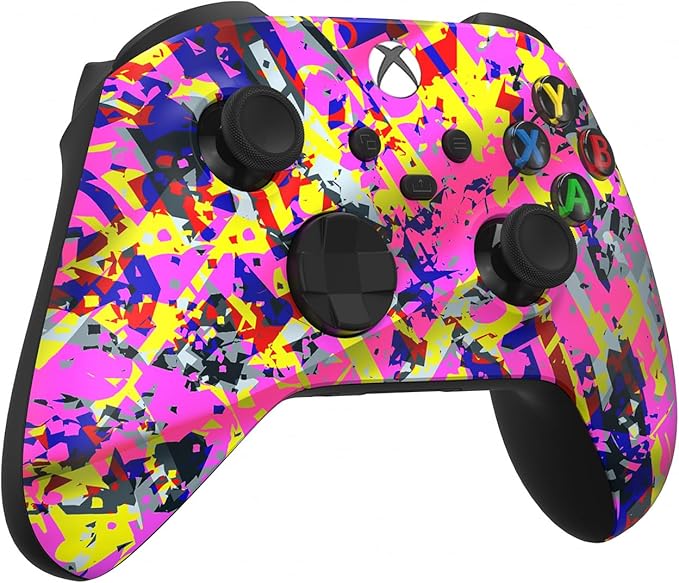 Custom Controllerzz Wireless Controller for Microsoft Xbox Series X/S & Xbox One - Custom Soft Touch Feel - Custom Series X/S Controller (X/S Neon Drip) - Image 2