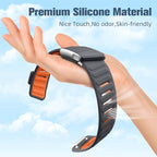 Getino Sport Band Compatible with Whoop 5.0 Bands One, Peak and Life/MG, Breathable Waterproof Silicone Adjustable Replacement Accessories Strap for Whoop Band 5.0 Fitness Activity Tracker, GrayOrange - Image 4