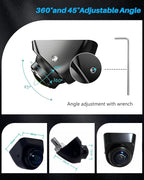 1080P AHD Backup Camera for Cars 【3 DIY Switches】w 360°+45° Rotatable 170° Wide Angle Rear Camera Clear Night Vision Front/Side/Rear View Camera IP68K Waterproof Reverse Camera Fisheye Lens (6m cable) - Image 5