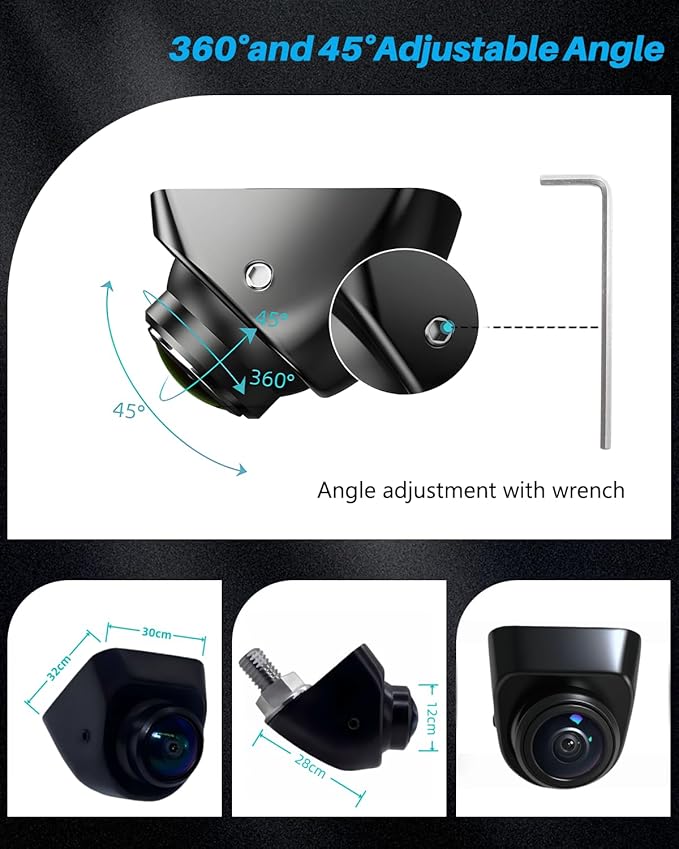 1080P AHD Backup Camera for Cars 【3 DIY Switches】w 360°+45° Rotatable 170° Wide Angle Rear Camera Clear Night Vision Front/Side/Rear View Camera IP68K Waterproof Reverse Camera Fisheye Lens (6m cable) - Image 5