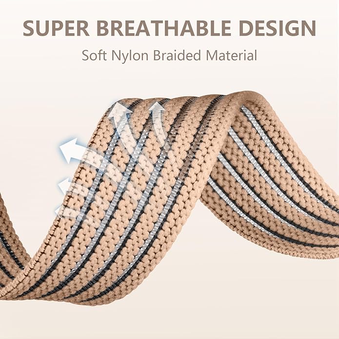 Braided Stretchy Band Compatible with Apple Watch Bands 38mm 40mm 41mm 42mm 44mm 45mm 46mm 49mm for Women Men, Adjustable Nylon Solo Loop Elastic Straps for iWatch Series 10 9 8 7 6 5 4 3 2 1 SE Ultra - Image 3