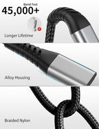 USB A to USB C Cable 2ft, 2 Pack Braided USB Type C Cable Fast Charging Cord, 2 ft USB to USB-C Cable for Car iPhone 15 16 17 Pro Max, iPad Air Pro, Samsung Galaxy S24 S23 Ultra, USBA to USBC Cable - Image 6
