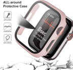 5 Pack Case with Tempered Glass Screen Protector for Apple Watch Series 9 8 7 41mm, PC Hard Ultra-Thin Slim Fit Scratch Resistant Bumper Protective Cover for iWatch S9 S8 S7 41mm Accessories - Image 3