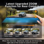 G850+ 12" 4K UHD Mirror Dash Cam Front and Rear with Zoom Backup Camera, 2160P Dual Rear View Mirror Camera for Cars & Trucks, 64GB Card Included, GPS, WDR, Night Vision, Parking Assist & G-Sensor - Image 2