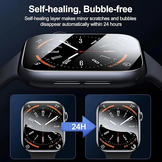 Smiling 6 Pack Screen Protector Compatible with Apple Watch Series 11 (2025)/Series 10 42mm and Easy Installation kit, Self-Healing Anti-Scratch TPU Screen Protector, Bubble Free, Touch Sensitive - Image 3