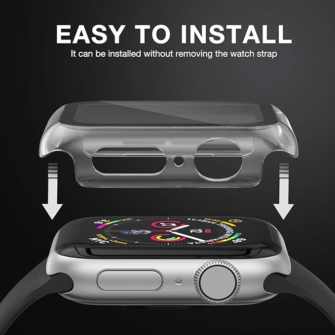 Case Compatible with Apple Watch 40MM Series 6/5/4/SE with Built-in Tempered Glass Screen Protector, All-Around Ultra-Thin Bumper Full Cover Hard PC Protective Case for iWatch - Image 4