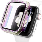 Recoppa Compatible for Apple Watch Case with Screen Protector for Apple Watch 44mm Series 6/5/4/SE, Bling Crystal Diamond Rhinestone Ultra-Thin Bumper Full Cover Protective Case for Women Girls iWatch by Recoppa