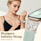 Dirrelo Braided Magnetic Stretchy Nylon Band Compatible for Apple Watch Bands Women 40/41/38/42/44/45/46/49mm, Designer Dressy Infinity Elastic Strap for iWatch Series 11 10 9 8 7 6 5 4 SE/Ultra 3 2 1 - Image 2