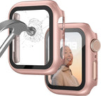 Case Compatible with Apple Watch 44MM Series 6/5/4/SE with Built-in Tempered Glass Screen Protector, All-Around Ultra-Thin Bumper Full Cover Hard PC Protective Case for iWatch, Rosegold by AdepoyAppleWatchAccessories