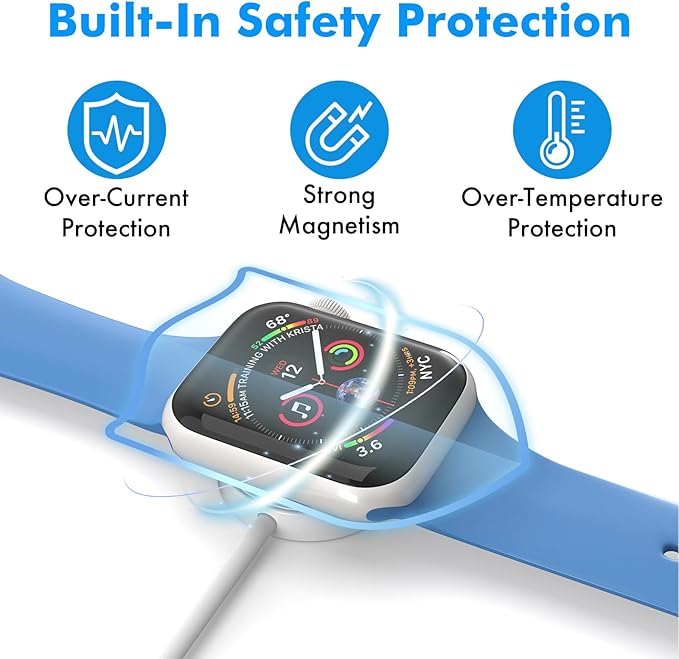 Magnetic Fast Charger for Apple Watch, Smart iWatch Charger, Compatible Apple Watch Chargers for Ultra 2/Ultra/Series 10/9/8/7/6/SE, USB C, Durable & Safe, 2-3 Hour Full Charge, Smart IC, 3FT, White - Image 6