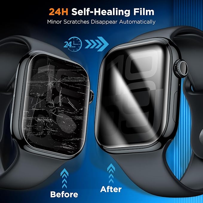 LK 4 Pack for Apple Watch Series 10 Screen Protector 46mm Privacy, HD Ultra-thin [Upgrade Anti-Spy] Soft TPU Film 46mm Apple Watch Screen Protector,Touch Sensitive Anti-Scratch - Image 3