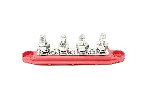 4 Post Power Distribution Block Bus Bar with Cover - Made in The USA - 250 Amp Rating - Marine, Automotive, and Solar Wiring (5/16" - Red) - Image 8