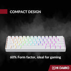 HK GAMING GK61 SE 60% | Mechanical Gaming Keyboard | 61 Keys Multi Color RGB LED Backlit for PC/Mac Gamer | US Layout (White, Mechanical Speed Silver) - Image 6