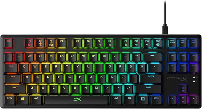 HyperX Alloy Origins Core - Tenkeyless Mechanical Gaming Keyboard, Software Controlled Light & Macro Customization, Compact Form Factor, RGB LED Backlit, Linear HyperX Red Switch,Black by HyperX