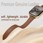 SEURE 2-pack Leather Bands Compatible with Apple Watch Band for women 38mm 40mm 41mm 42mm 44mm 45mm 46mm 49mm,Genuine Leather Band Slim Thin Strap for iWatch Ultra SE Series 11/10/9/8/7/6/5/4/3/2/1 - Image 5