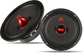 MX65E1 Midrange Loudspeaker 6.5" Red Bullet, 400W Max, 6 Ohms, Premium Quality Audio Door Speakers for Car or Truck Stereo Sound System, Black (2 Speaker) by Unknown