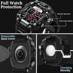 SUPLINK Rugged Case with Sport Bands Compatible with Apple Watch Series 10 46mm Band/Apple Watch Series 11 46mm Band for Men, Protective Bumper Cover for iWatch Bands Men (Silver) - Image 4