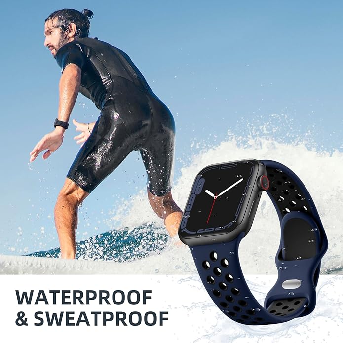 Lerobo 5 Pack Sport Band Compatible for Apple Watch Band 46mm 44mm 45mm 49mm 42mm 41mm 40mm 38mm Men Women, Breathable Silicone Strap for iWatch Series 11 10 9 8 7 6 5 4 3 2 SE 3 2nd Gen Ultra 3 2 1 - Image 5