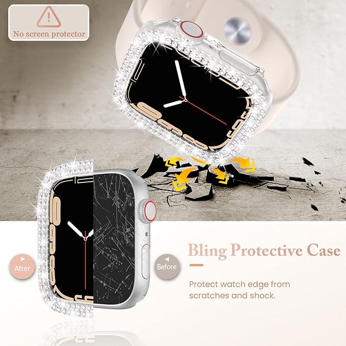 Goton 4-Pack Bling Case for Apple Watch Protector 40mm Series 6/5/4, SE 3/2/1, Women Diamond Rhinestone Bumper for iWatch Cover Accessories 40 mm - Image 4