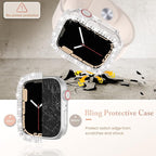 Goton 4-Pack Bling Case for Apple Watch Protector 38mm Series 3/2/1, Women Diamond Rhinestone Bumper for iWatch Cover Accessories 38 mm - Image 4