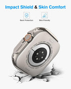 amBand Metal Case Screen Protector for Apple Watch Ultra 3/Ultra 2/Ultra 49mm, W3 Rugged Bumper Thin Frame with 9H Tempered Glass Film & Back Cover, [Waterproof] [Band Compatible], Natural Titanium - Image 6