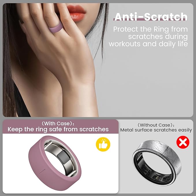 Ring Cover for Oura Ring Gen 4/ Gen 3, Anti-Scratch Elastic Silicone Oura Ring Case Protector for Men Women Working Out Gym (10Collors-2, S (6/7/8/9/10)) - Image 3