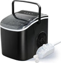 YSSOA Countertop Ice Maker with Ice Spoon and Basket, 26lbs Ice Per Day, 6 Mins 9 Bullet Ice, Self-Cleaning, Efficient for Camping, Kitchen, Office, Black by YSSOA